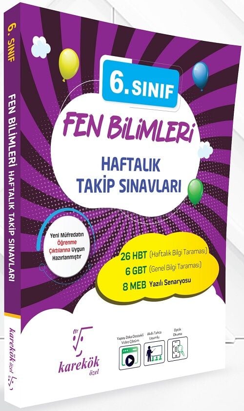 Karekök 6. Sınıf Fen Bilimleri Haftalık Takip Sınavları Karekök Yayınları