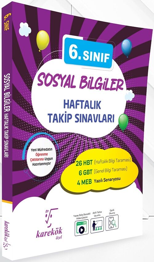 Karekök 6. Sınıf Sosyal Bilgiler Haftalık Takip Sınavları Karekök Yayınları