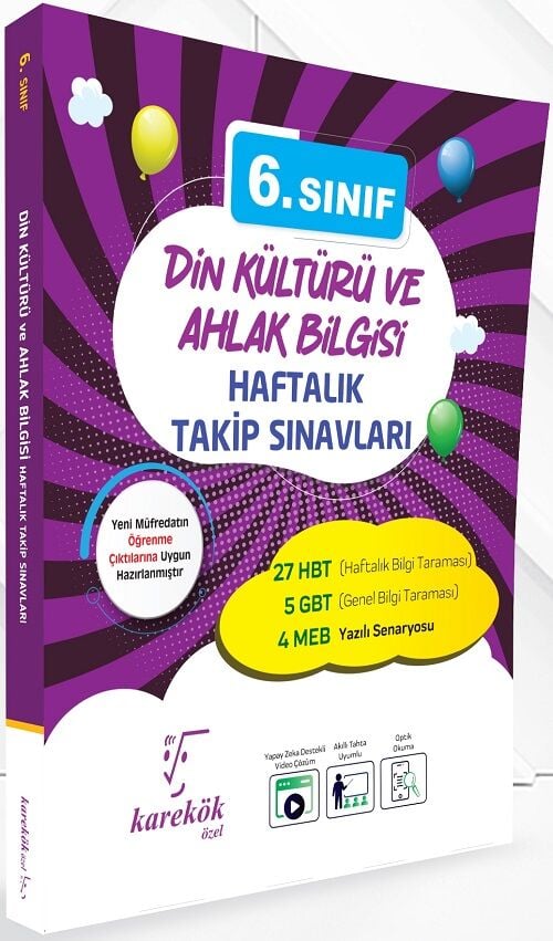 Karekök 6. Sınıf Din Kültürü ve Ahlak Bilgisi Haftalık Takip Sınavları Karekök Yayınları