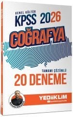 Yediiklim 2026 KPSS Coğrafya 20 Deneme Çözümlü - Ramazan Kocakaya Yediiklim Yayınları