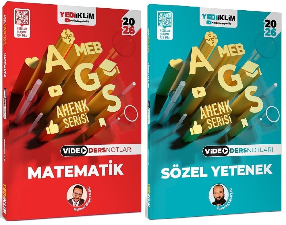 Yediiklim 2026 MEB-AGS Sayısal-Matematik + Sözel Yetenek Video Ders Notları 2 li Set Ahenk Serisi Yediiklim Yayınları