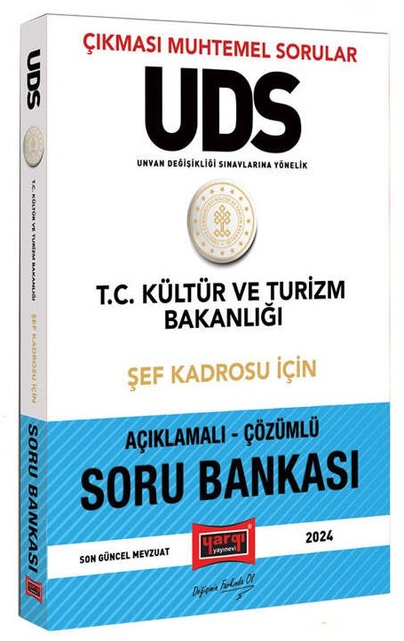 Yargı 2024 GYS ÜDS Kültür ve Turizm Bakanlığı Şef Soru Bankası Çözümlü Ünvan Değişikliği Sınavı Yargı Yayınları