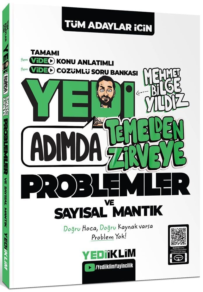Yediiklim 2026 KPSS ALES DGS 7 Yedi Adımda Problemler ve Sayısal Mantık Konu Anlatımlı Soru Bankası Çözümlü - Mehmet Bilge Yıldız Yediiklim Yayınları
