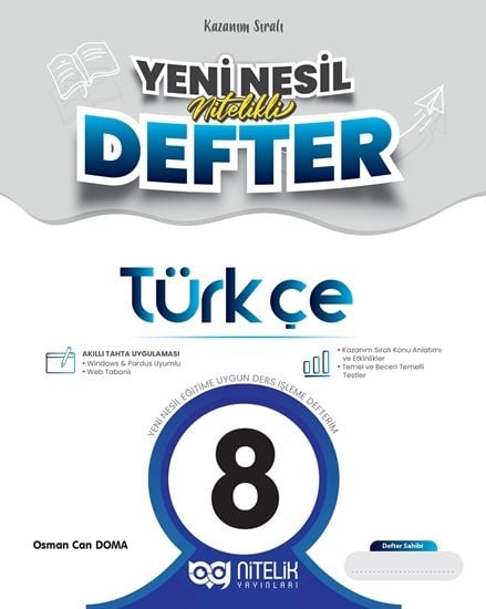 Nitelik 8. Sınıf Türkçe Yeni Nesil Nitelikli Defter Nitelik Yayınları