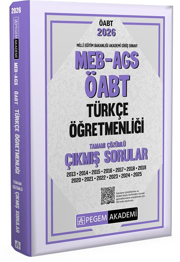 Pegem 2026 ÖABT MEB-AGS Türkçe Öğretmenliği Çıkmış Sorular Çözümlü Pegem Akademi Yayınları