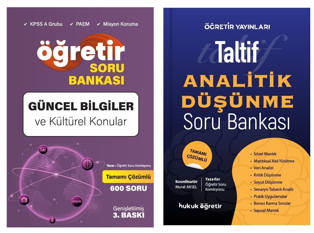 Öğretir KPSS PAEM Misyon Koruma Güncel Bilgiler ve Kültürel Konular + Analitik Düşünme Soru Bankası 2 li Set Öğretir Yayınları