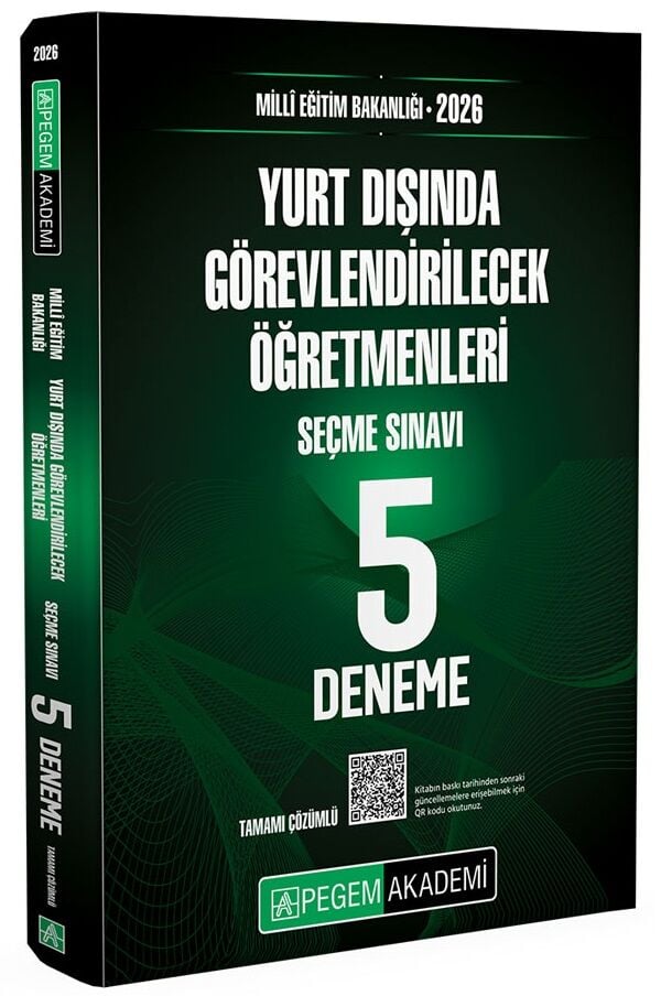 Pegem 2026 MEB Yurt Dışında Görevlendirilecek Öğretmenleri Seçme Sınavı 5 Deneme Çözümlü Pegem Akademi Yayınları