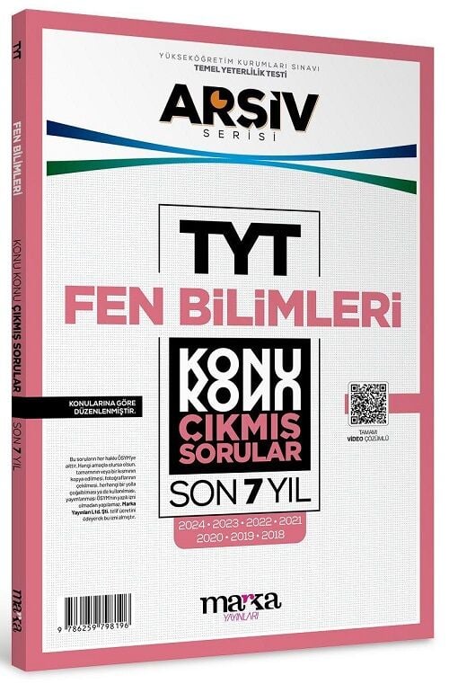 Marka 2025 YKS TYT Fen Bilimleri Çıkmış Sorular Son 7 Yıl Tıpkı Basım Arşiv Serisi Çözümlü Marka Yayınları