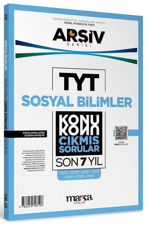 Marka YKS TYT Sosyal Bilimler Çıkmış Sorular Son 7 Yıl Tıpkı Basım Arşiv Serisi Çözümlü Marka Yayınları