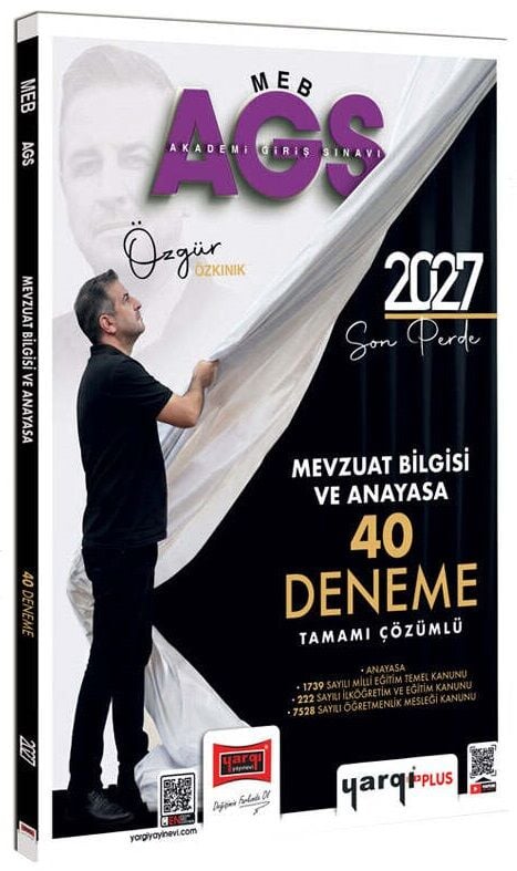 Yargı 2027 MEB-AGS Mevzuat Bilgisi ve Anayasa 40 Deneme Çözümlü - Özgür Özkınık Yargı Yayınları