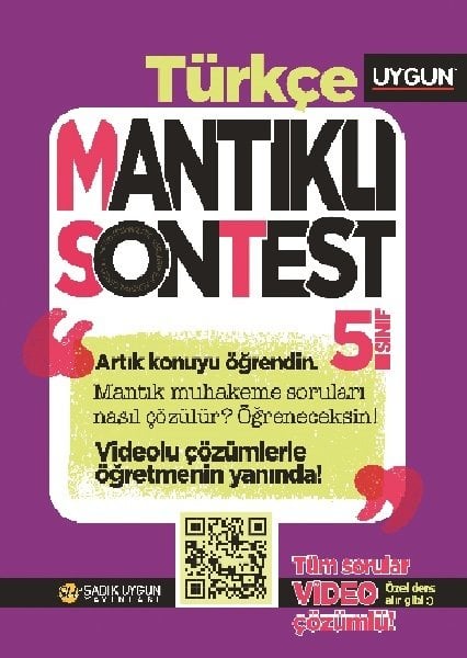 Sadık Uygun 5. Sınıf Türkçe Mantıklı Son Test Video Çözümlü Sadık Uygun Yayınları