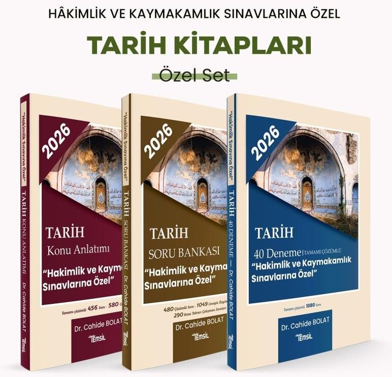 Temsil 2026 Hakimlik Kaymakamlık Tarih Konu Anlatımı + Soru Bankası + 40 Deneme 3 lü Set - Cahide Bolat Temsil Yayınları