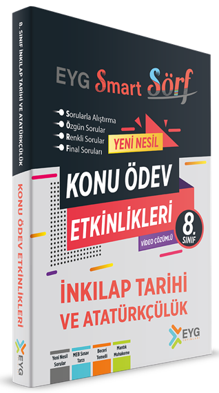 EYG Yayınları 8. Sınıf İnkılap Tarihi ve Atatürkçülük SMART SÖRF Konu Ödev Testleri Çözümlü EYG Yayınları