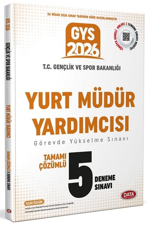 Data 2026 GYS Gençlik ve Spor Bakanlığı Yurt Müdür Yardımcısı 5 Deneme Çözümlü Görevde Yükselme Data Yayınları