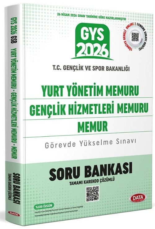 Data 2026 GYS Gençlik ve Spor Bakanlığı Yurt Yönetim, Gençlik Hizmetleri Memuru, Memur Soru Bankası Çözümlü Görevde Yükselme Data Yayınları