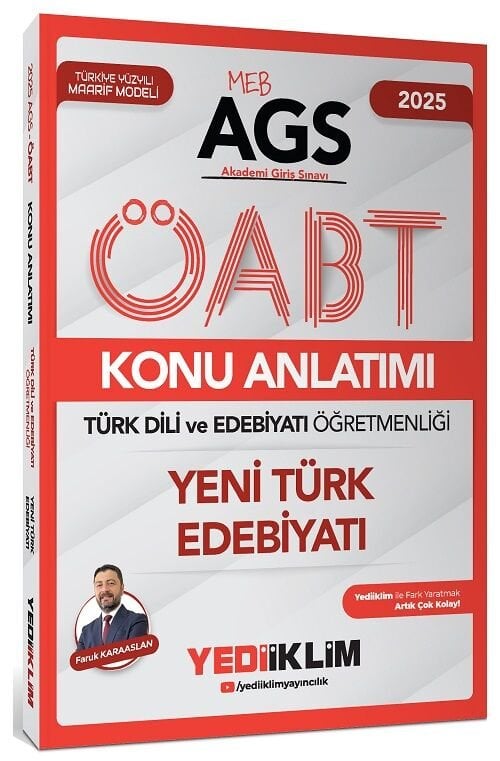 SÜPER FİYAT - Yediiklim 2025 ÖABT MEB-AGS Türk Dili ve Edebiyatı Yeni Türk Edebiyatı Konu Anlatımı - Faruk Karaaslan Yediiklim Yayınları