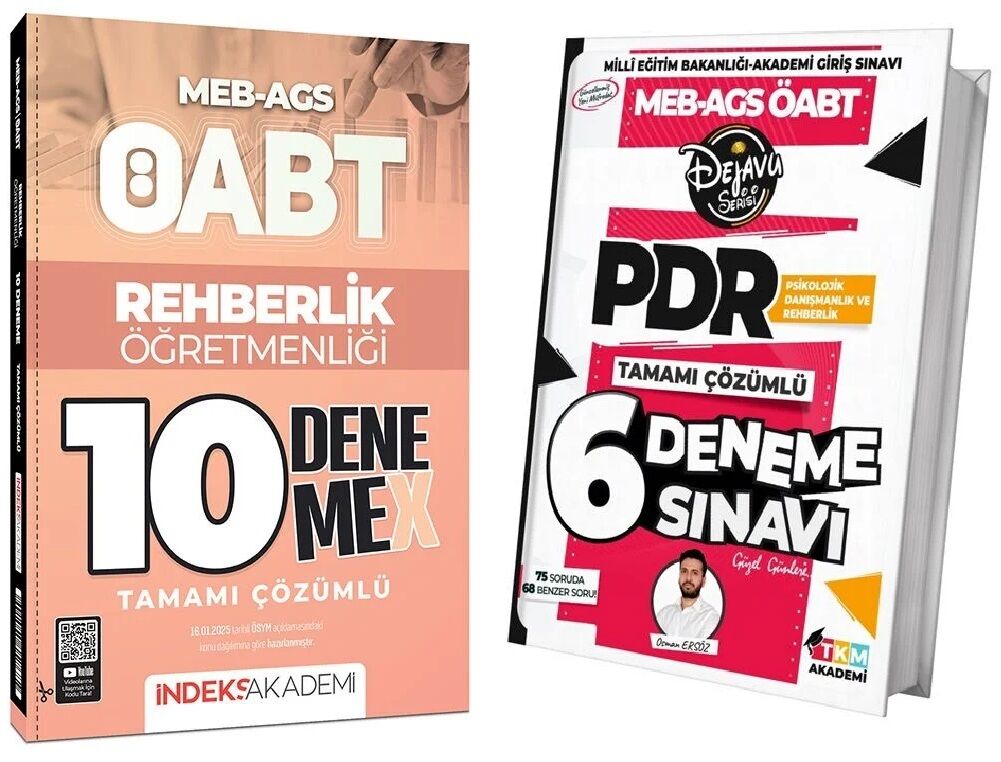 TKM + İndeks 2025 ÖABT Psikolojik Danışmanlık ve Rehberlik DEJAVU 6+10 Deneme 2 li Set - Osman Avni Ersöz TKM + İndeks Akademi Yayıncılık