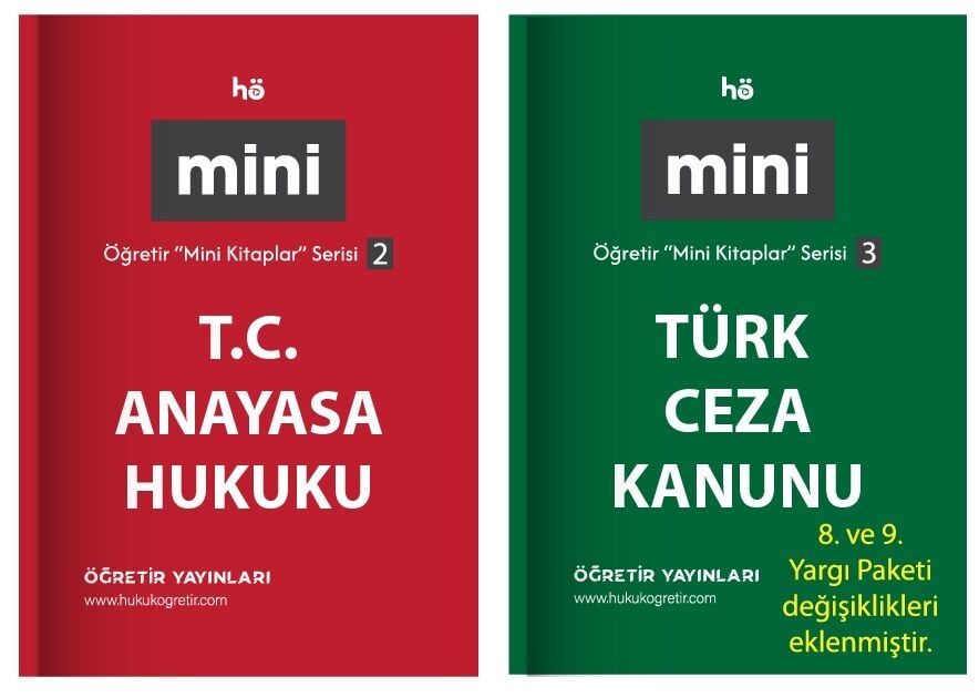 Öğretir Hukuk Anayasa + Türk Ceza Kanunu Cep Kitabı Mini Kitaplar 2 li Set Öğretir Yayınları