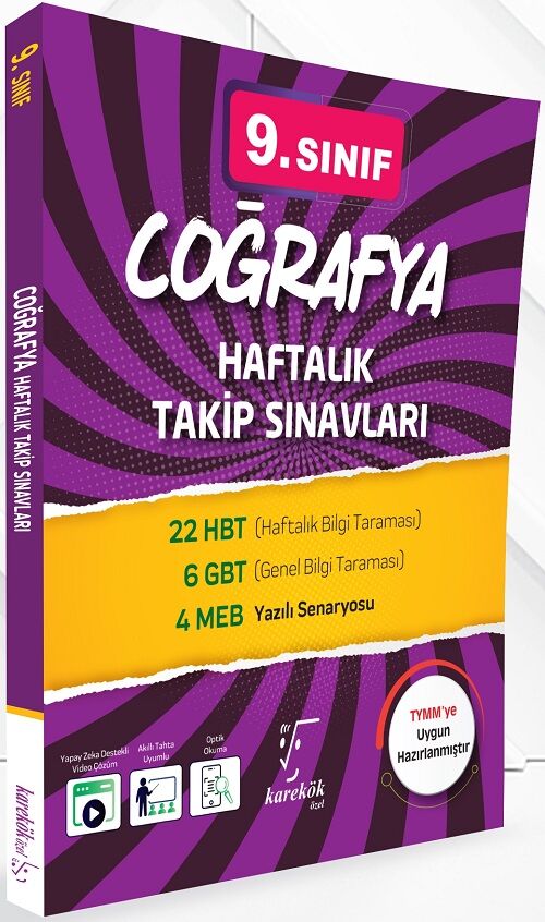 Karekök 9. Sınıf Coğrafya Haftalık Takip Sınavları Karekök Yayınları