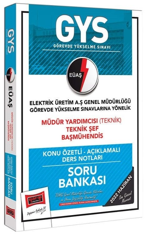 Yargı 2022 GYS EÜAŞ Elektrik Üretim A.Ş. Müdür Yardımcısı (Teknik), Teknik Şef, Başmühendis Konu Özetli Soru Bankası Görevde Yükselme Yargı Yayınları
