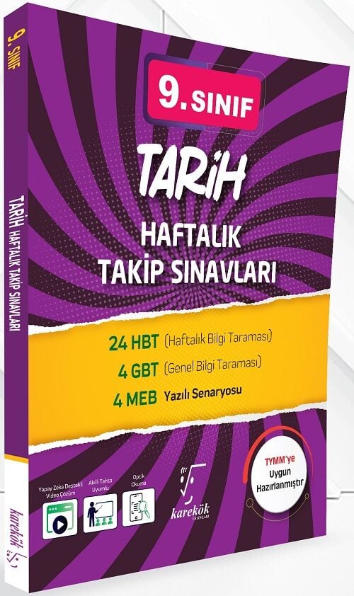 Karekök 9. Sınıf Tarih Haftalık Takip Sınavları Karekök Yayınları