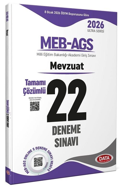 YENİ AGS - Data 2026 MEB-AGS Mevzuat 22 Deneme Çözümlü Ultra Serisi Data Yayınları
