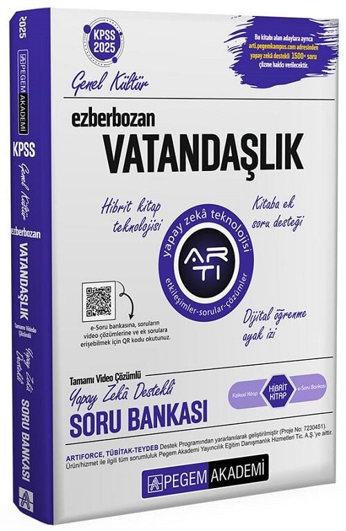 SÜPER FİYAT - Pegem 2025 KPSS Vatandaşlık Ezberbozan Soru Bankası Video Çözümlü Pegem Akademi Yayınları