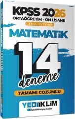 Yediiklim 2026 KPSS Lise Ortaöğretim Ön Lisans Matematik 14 Deneme Çözümlü Yediiklim Yayınları