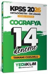 Yediiklim 2026 KPSS Lise Ortaöğretim Ön Lisans Coğrafya 14 Deneme Çözümlü Yediiklim Yayınları