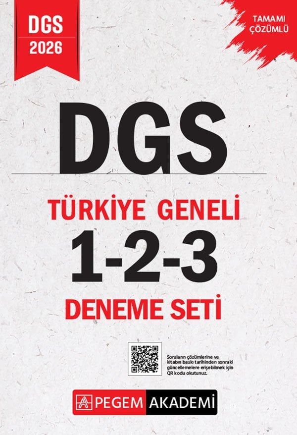 Pegem 2026 DGS Türkiye Geneli 3 Deneme Çözümlü (1-2-3) Pegem Akademi Yayınları