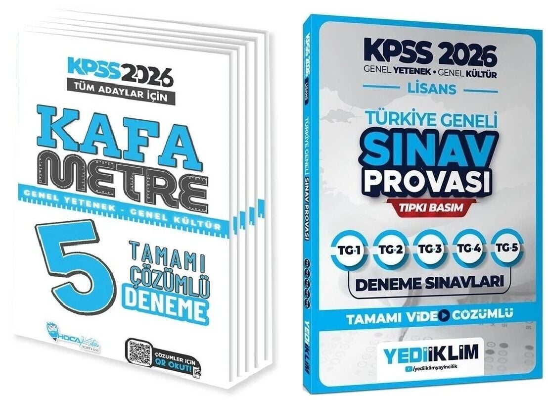 Yediiklim + Hoca Kafası 2026 KPSS Genel Yetenek Genel Kültür Türkiye Geneli 5 + 5 Deneme 2 li Set Yediiklim + Hoca Kafası Yayınları