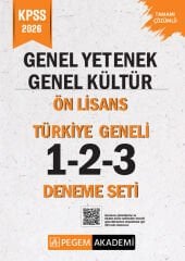 Pegem 2026 KPSS Ön Lisans Türkiye Geneli 3 Deneme Çözümlü (1-2-3) Pegem Akademi Yayınları