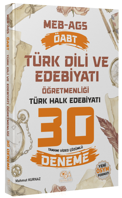 CBA Yayınları ÖABT MEB-AGS Türk Dili ve Edebiyatı Öğretmenliği Türk Halk Edebiyatı 30 Deneme Çözümlü - Mahmut Kurnaz CBA Yayınları