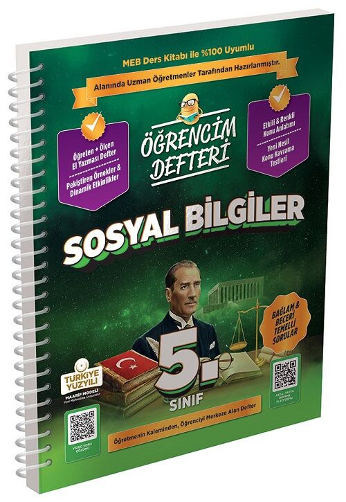 Murat 5. Sınıf Sosyal Bilgiler Maarif Modeli Öğrencim Defteri Murat Yayınları
