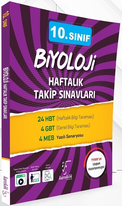 Karekök 10. Sınıf Biyoloji Haftalık Takip Sınavları Karekök Yayınları