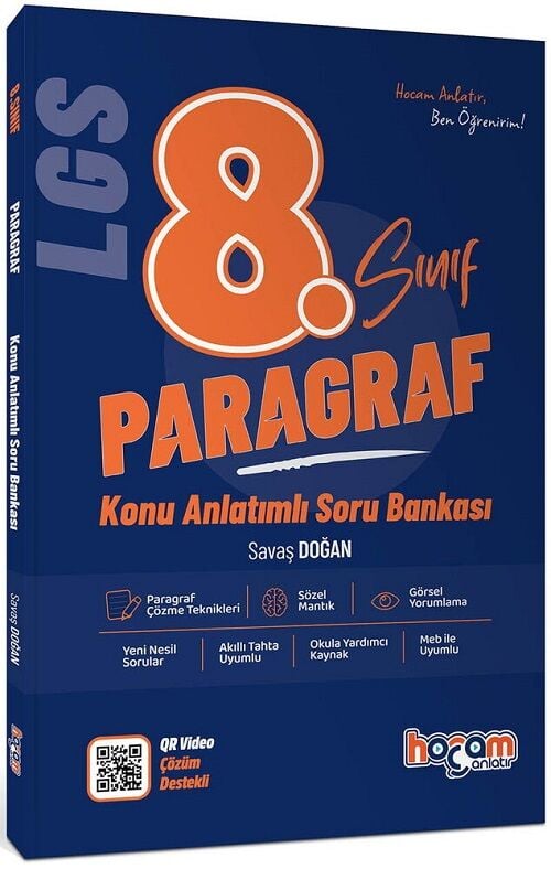 Hocam Anlatır 8. Sınıf LGS Paragraf Konu Anlatımlı Soru Bankası Çözümlü Hocam Anlatır Yayınları