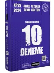 SÜPER FİYAT - Pegem 2024 KPSS Genel Yetenek Genel Kültür 10 Deneme Çözümlü Pegem Akademi Yayınları