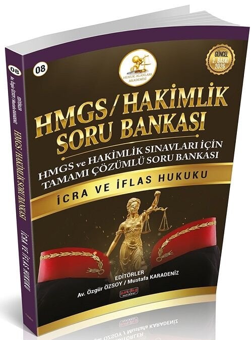 Savaş 2026 HUKAL HMGS Hakimlik İcra ve İflas Hukuku Soru Bankası Çözümlü - Mustafa Karadeniz Savaş Yayınları