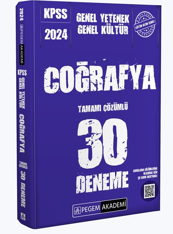 SÜPER FİYAT - Pegem 2024 KPSS Coğrafya 30 Deneme Çözümlü Pegem Akademi Yayınları