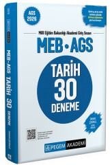 YENİ AGS - Pegem 2026 MEB-AGS Tarih 30 Deneme Çözümlü Pegem Akademi Yayınları