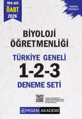 SÜPER FİYAT - Pegem 2026 ÖABT MEB-AGS Biyoloji Öğretmenliği Türkiye Geneli 3 Deneme Çözümlü (1-2-3) Pegem Akademi Yayınları