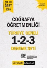 Pegem 2026 ÖABT MEB-AGS Coğrafya Öğretmenliği Türkiye Geneli 3 Deneme Çözümlü (1-2-3) Pegem Akademi Yayınları