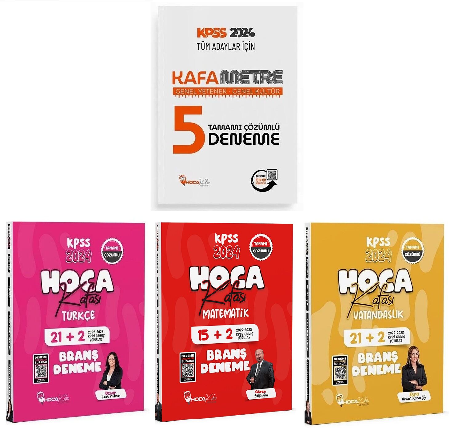 SÜPER FİYAT - Hoca Kafası 2024 KPSS GYGK KAFAMETRE + Türkçe + Matematik + Vatandaşlık 5+23+17+23 Deneme 4 lü Set Hoca Kafası Yayınları