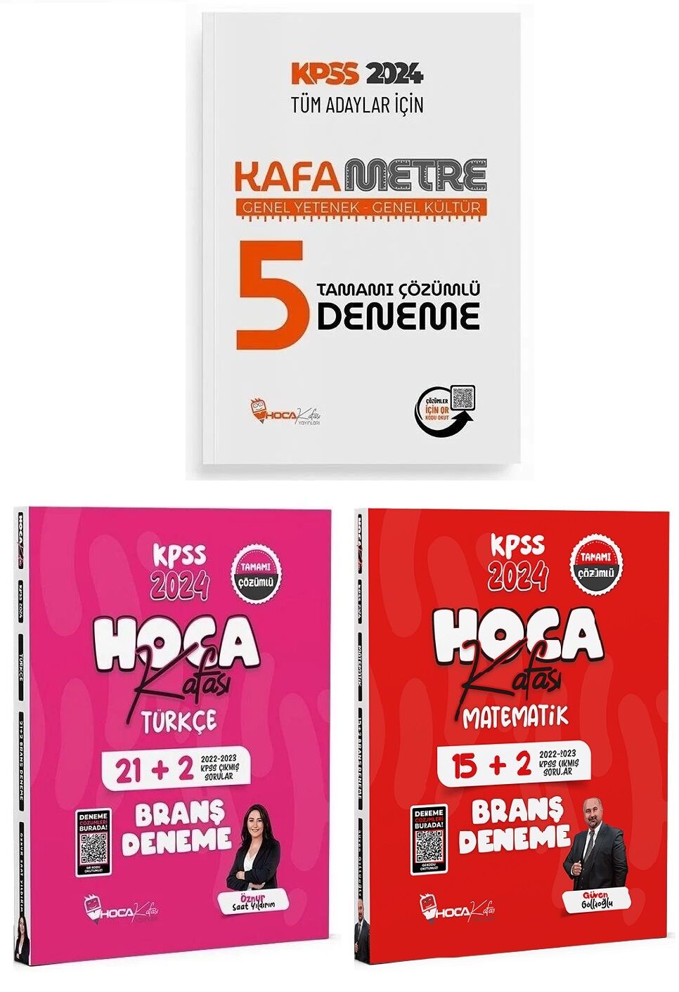SÜPER FİYAT - Hoca Kafası 2024 KPSS GYGK KAFAMETRE + Türkçe + Matematik 5+23+17 Deneme 3 lü Set Hoca Kafası Yayınları