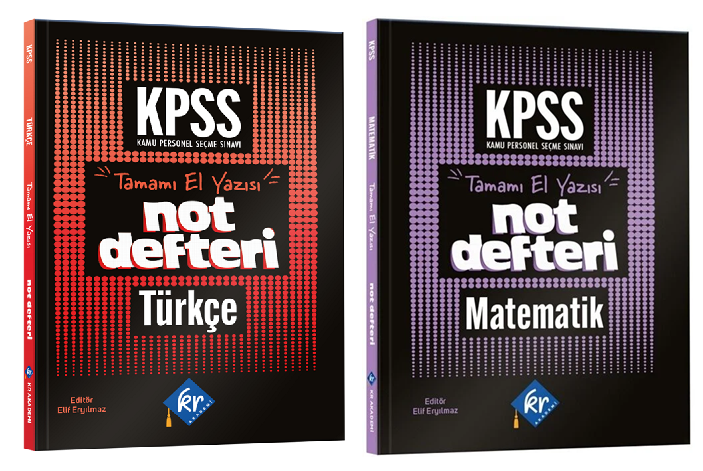 KR Akademi KPSS Türkçe+Matematik El Yazısı Not Defteri 2 li Set KR Akademi Yayınları
