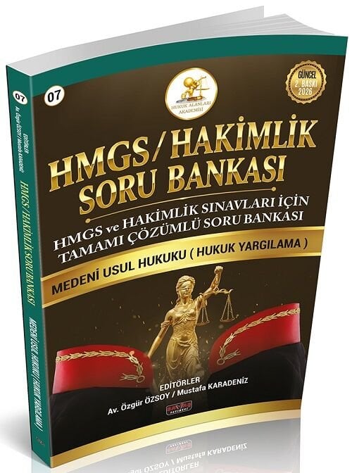 Savaş 2026 HUKAL HMGS Hakimlik Medeni Usul Hukuku Soru Bankası Çözümlü - Mustafa Karadeniz Savaş Yayınları