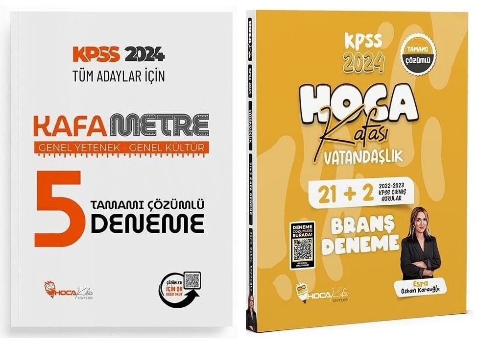 SÜPER FİYAT - Hoca Kafası 2024 KPSS GYGK KAFAMETRE + Vatandaşlık 5+23 Deneme 2 li Set - Esra Özkan Karaoğlu Hoca Kafası Yayınları