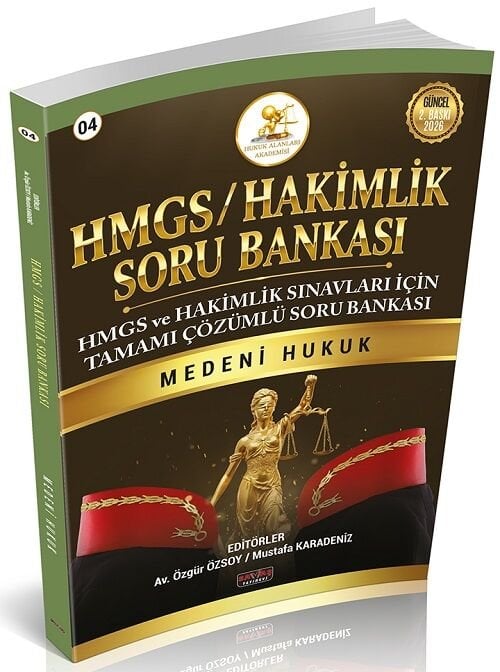 Savaş 2026 HUKAL HMGS Hakimlik Medeni Hukuk Soru Bankası Çözümlü - Mustafa Karadeniz Savaş Yayınları