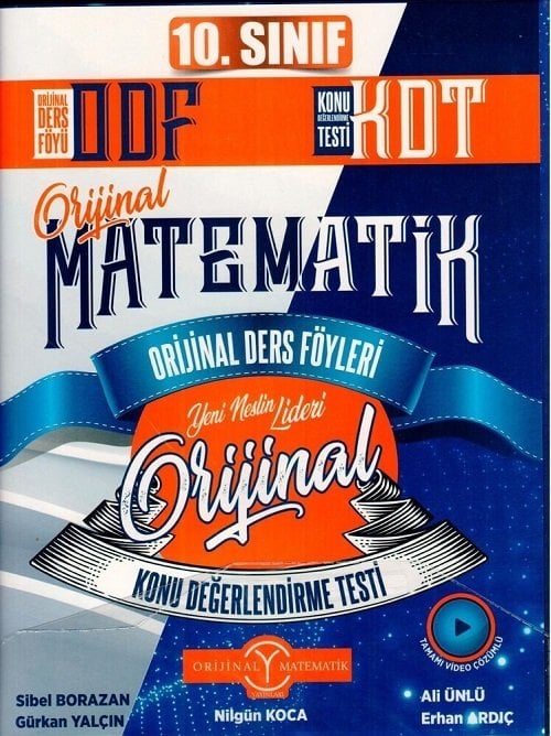 Orijinal 10. Sınıf Matematik ODF KDT Orijinal Ders Föyleri Konu Değerlendirme Testleri Orijinal Yayınları