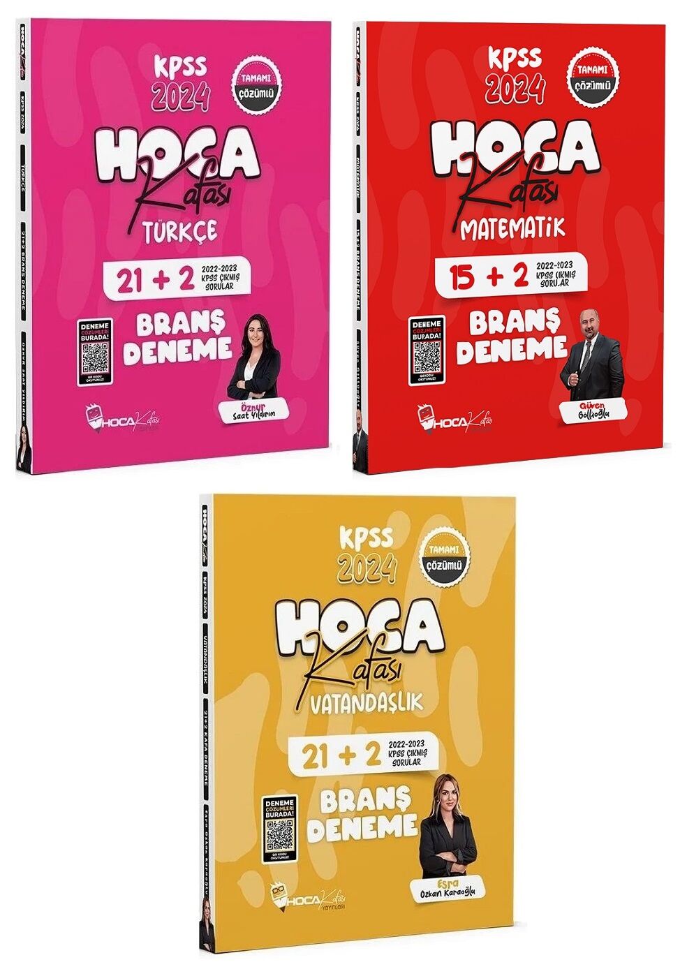 SÜPER FİYAT - Hoca Kafası 2024 Türkçe + Matematik + Vatandaşlık 23+17+23 Deneme 3 lü Set Hoca Kafası Yayınları